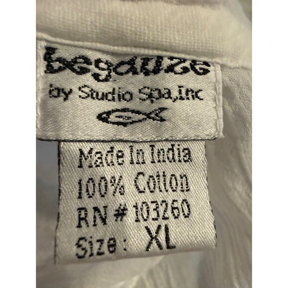 Begauze XL Ruffled White Gauzy Cotton top Romantic grunge fairy Boho Y2K India - Picture 6 of 10